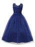 Rain Kids Girls Multi Color 3D Floral Applique Elegant Christmas Dress 4-14 - SophiasStyle.com